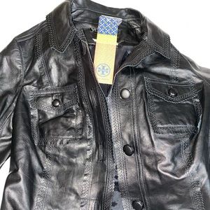 Tory burch leather jacket!
